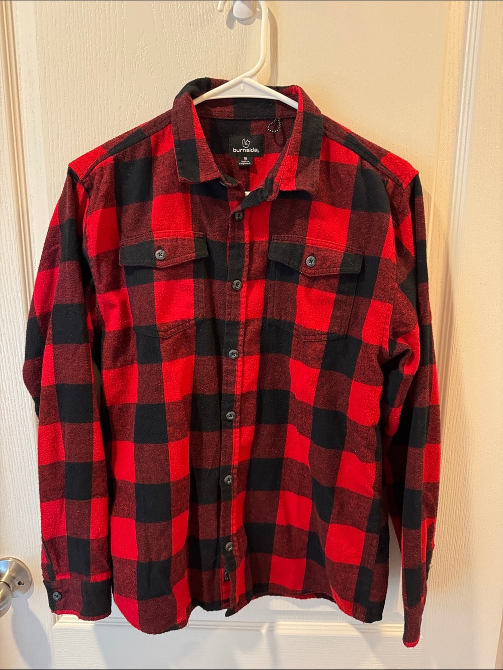 burnside Red and Black Buffalo Plaid Button-Down Shirt
